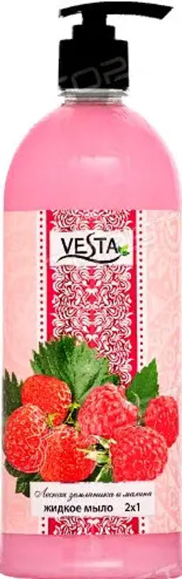 Vesta Мыло жидкое 2х1 (Дозатор-1л) Лесн.Земляника и Малина. 10