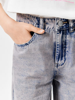 ACOOLA / Брюки джинсовые детские для девочек Como сине-розовый  фото 6