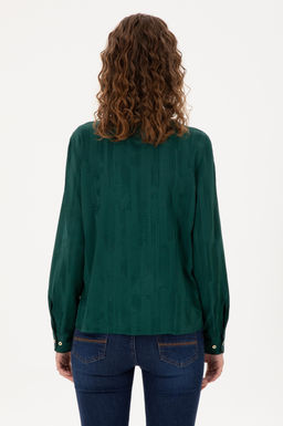 Женская темно-зеленая рубашка с длинным рукавом Неожиданная скидка в корзине - U.s. polo assn фото 5