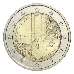 2 евро 2020 года D Германия  50 лет Коленопреклонению в Варшаве