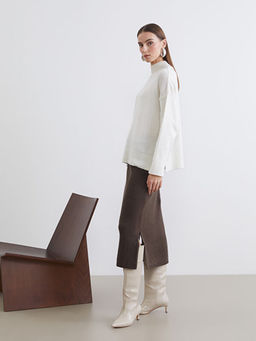 Beli Lastikli Triko Etek