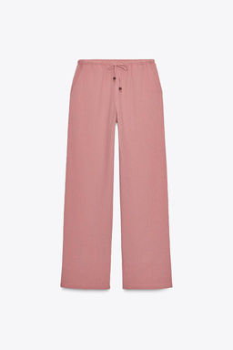 WRINKLED-EFFECT WIDE-LEG TROUSERS - Zara фото 5