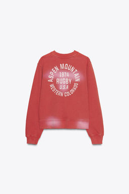 FADED-EFFECT SWEATSHIRT WITH SLOGAN