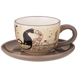 ЧАЙНАЯ ПАРА AGNESS ПАРИЖСКИЕ КОТЫ 15*7 СМ 220 МЛ