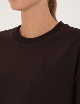 Kahverengi Oversize 2 _plik Sweatshirt