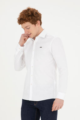 Erkek Beyaz Uzun Kollu Basic G_mlek Sepette S_rpriz _ndirim