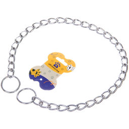 Цена за 3 шт. Цепь - удавка рывковая для корректировки поведения "Бро - это сила!", цвет серебро, 4мм/65см (лейбл)