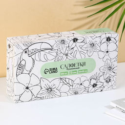 Салфетки бумажные в коробке Экзотик, 100 шт, двухслойные