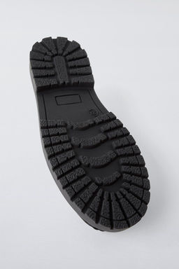 LEATHER LOAFERS WITH TRACK SOLE - Zara фото 6