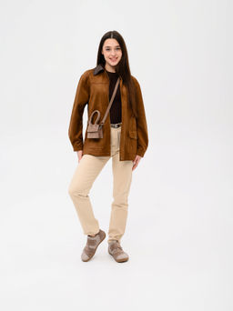 Босоногие ботинки 206.NATAbr.Визон+капучино замша/мех