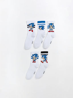 Sonic Desenli Erkek ?ocuk Soket ?orap 5li