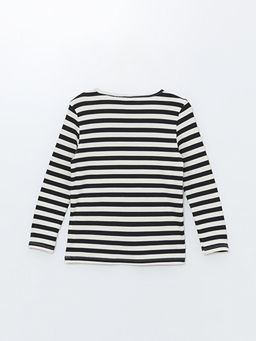 Bisiklet Yaka Uzun Kollu Minnie Mouse Bask?l? K?z ?ocuk Ti??rt