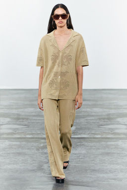 OVERSIZE JACQUARD KNIT POLO SHIRT