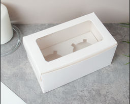 Коробка подарочная складная Белая 13х9x7 см / QR97 /уп 12/420/689432 Капкейк