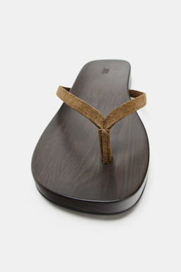 SANDALIA PLANA SERRAJE / Tostado oscuro - Zara фото 5
