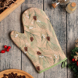 Варежка-прихватка новогодняя Spruce branches 20?28 см, 100% хлопок, саржа 190 г/м?, ватин 250 г/м?