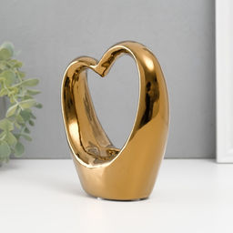 Подсвечник на 1 свечу Сердце, d=4 см, золото, 14.5?6?17 см