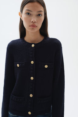 Cardigan en punto con textura