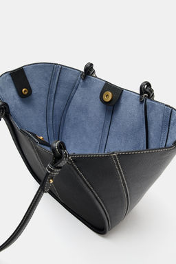 BOLSO MINI SHOPPER PESPUNTES / Negro - Zara фото 6
