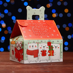 Цена за 5 шт. Подарочная коробка Мишкин дом, 13,3 х 11,6 х 12,6 см - Simaland фото 2