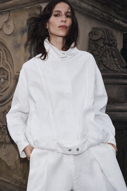 100% LINEN BOMBER JACKET ZW COLLECTION - Zara фото 9