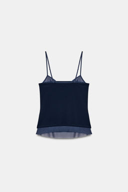 TOP COMBINADO TUL TIRANTES / Azul - Zara фото 7