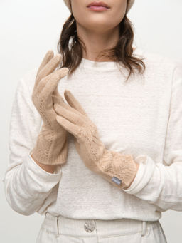 Перчатки из кашемира 31129 бежевые