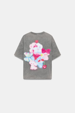 CAMISETA EFECTO LAVADO ?NGELA BACHER / Gris antracita