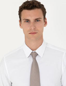 Beyaz Slim Fit Uzun Kollu Basic G_mlek