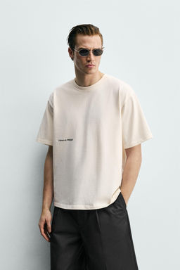 CAMISETA TEXTO PARCHES COMBINADOS / Blanco roto - Zara фото 2