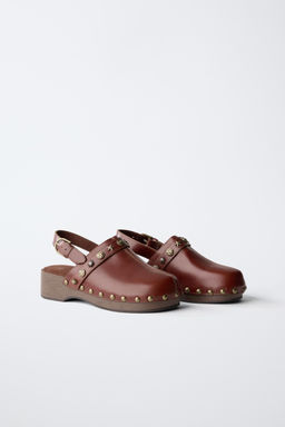 ZUECO TACHAS PIEL / Marr?n - Zara фото 2