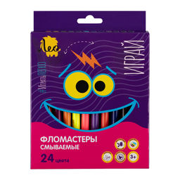 Лео Играй Фломастеры смываемые LPFP-24 24 цв Лео Играй Фломастеры смываемые LPFP-24 24 цв