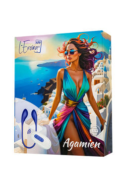 Двойной вибратор LEroina APP AGAMIEN с управлением от приложения и пульта, силикон, синий, 46 см