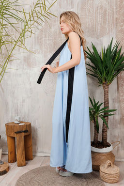 Платье AMORI 9716 небесный-черный  фото 3