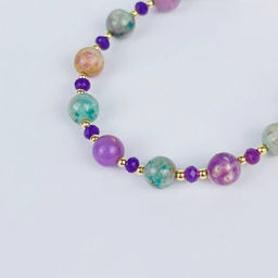 Браслет регулируемый из Фосфосидерита и Варисцита - Радуга самоцветов фото 3