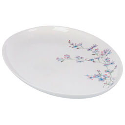Флер, Блюдо стеклокерамика, овальное, 20 см, белое, Daniks, LPKYP-130/ 220804 (448929)
