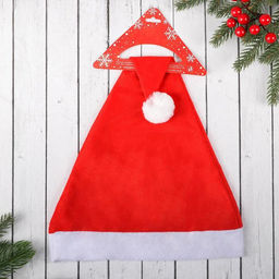 Цена за 2 шт. Колпак новогодний "Классика" 39х27 см, красный