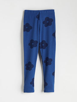 ?i?ek Desenli Fitilli K?z ?ocuk Tayt