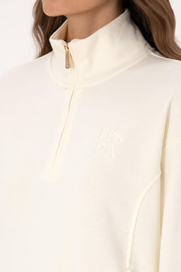 Kad_n Krem Sweatshirt - U.s. polo assn фото 7