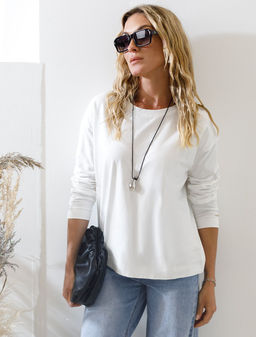 Базовый лонгслив из премиального хлопка с эластаном