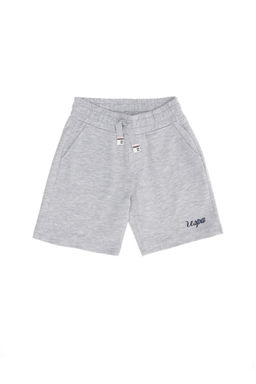 Серые меланжевые вязаные шорты для мальчика
