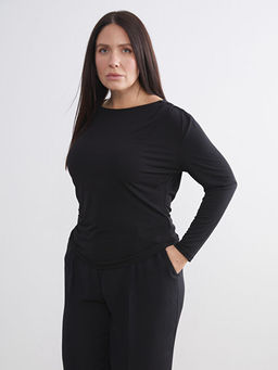 Kay?k Yaka B?zg?l? Bluz