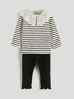 Bebe Yaka K?z Bebek Bluz ve Tayt