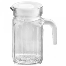 Кувшин стеклянный "Грань" 0,7л, 8х8х15,5см, пластмассовая крышка (Китай)