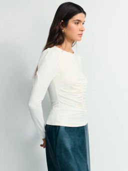 Приталенный лонгслив с драпировкой / Zarina  фото 8