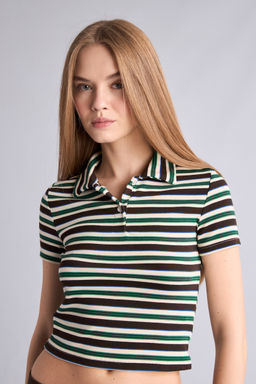 Regular F_t Polo Yaka Ribana K_sa Kollu Ti__rt - Defacto фото 3