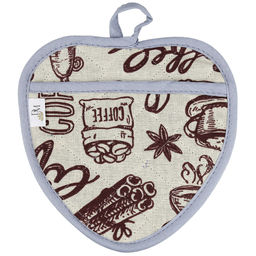 Прихватка с запахом 20х20см Эспрессо, вид 1/1, форма Клубника, рогожка 171г/м2, хлопок 100%, наполнитель - ватин 280г/м2, на пластмассовом подвесе, Домашняя мода (Россия)  фото 2