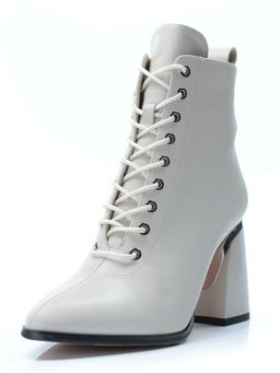 01-PCS125-2 BEIGE Ботинки демисезонные женские (натуральная кожа, байка)