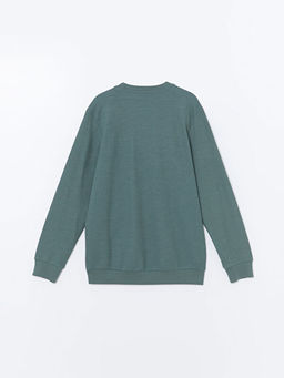 Bisiklet Yaka Uzun Kollu Erkek Sweatshirt