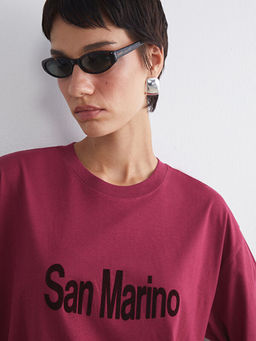 San Marino Bask?l? Oversize Kad?n Ti??rt